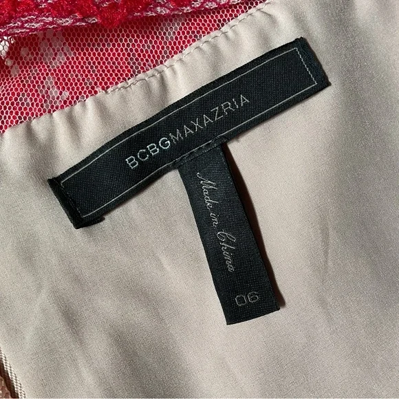 BCBGMAXAZRIA Lace & Tulle Illusion Midi Dress, 6 - Picture 9 of 9